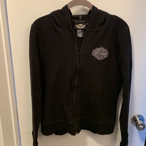 HARLEY-DAVIDSON  ZIPPERED/HOODED SWEATSHIRT